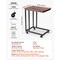 Brown MDF and Iron C-Shaped Sofa Side Table with Swivel Casters